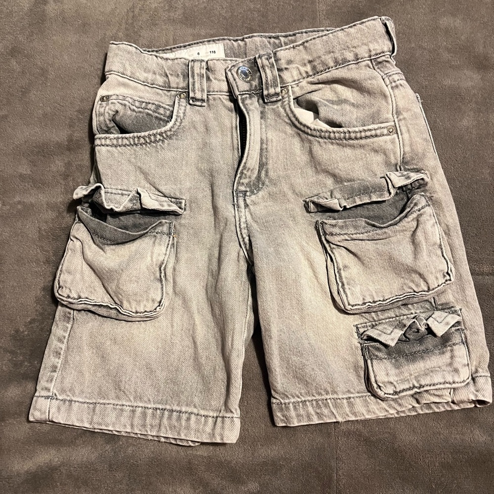 Zara boys Stonewashed Cargo Shorts